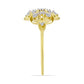 Inel din Argint 925 Placat cu Aur ( 2.94 grame ) cu Diamant Alb și Zircon Alb 0.47 Carate