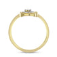 Inel din Argint 925 Placat cu Aur ( 1.94 grame ) cu Diamant Alb 0.01 Carate