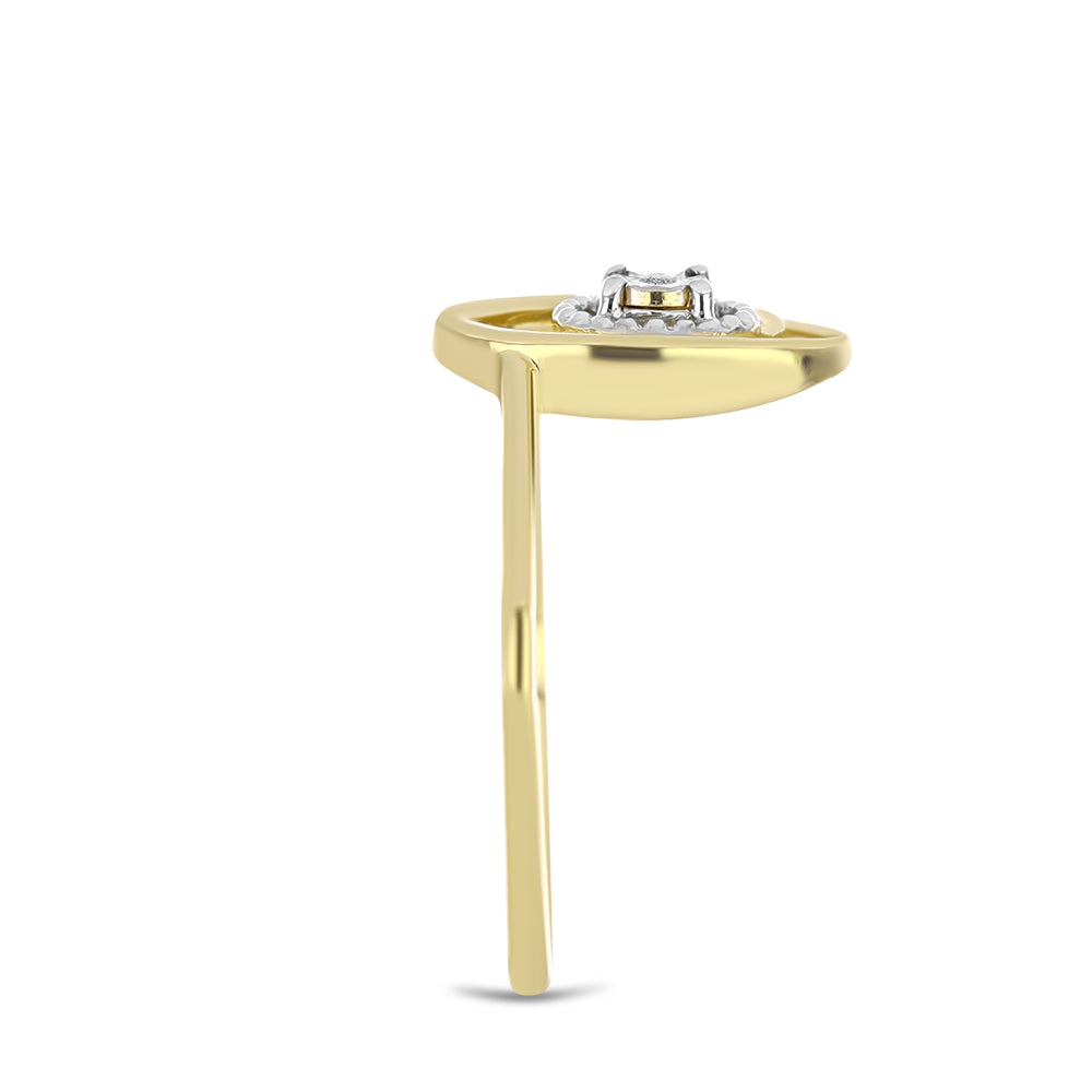 Inel din Argint 925 Placat cu Aur ( 1.94 grame ) cu Diamant Alb 0.01 Carate 4 