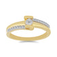 Inel din Argint 925 Placat cu Aur ( 2.81 grame ) cu Diamant Alb și Zircon Alb 0.28 Carate