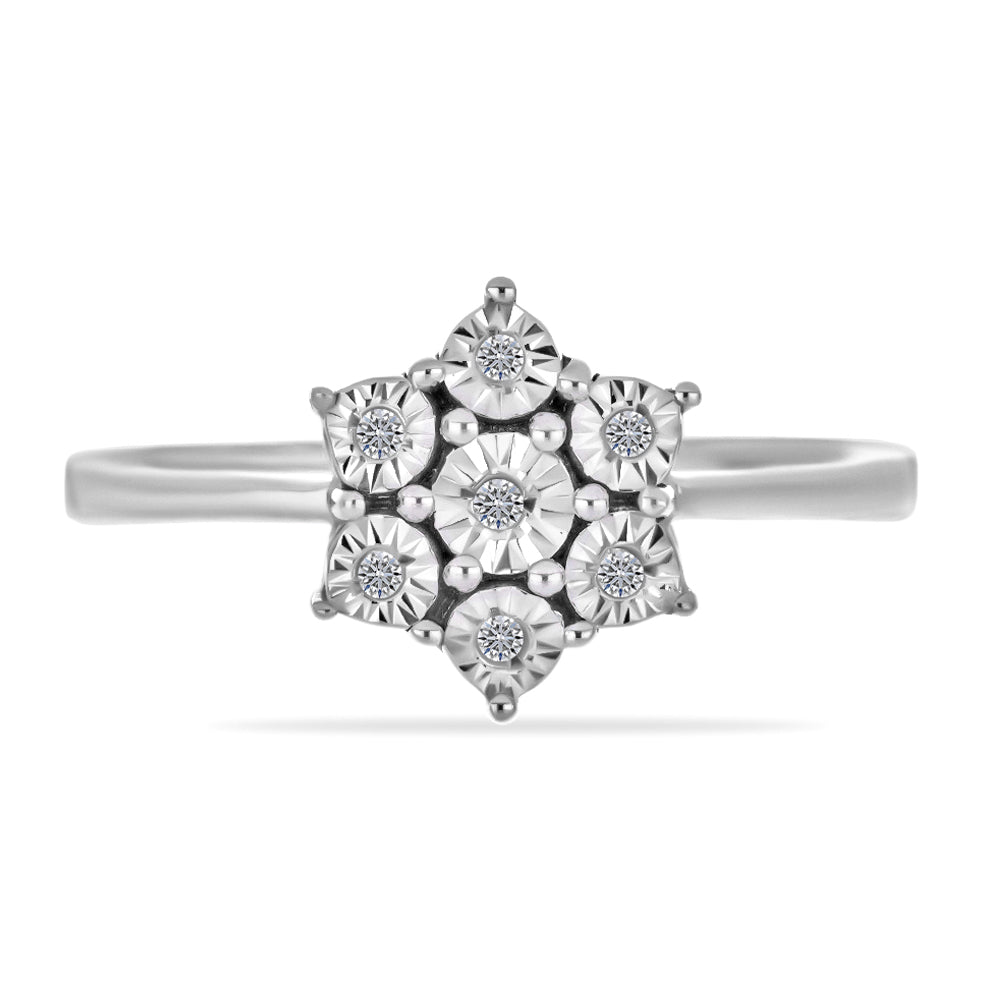 Inel din Argint 925 ( 2.49 grame ) cu Diamant Alb 0.05 Carate 1 