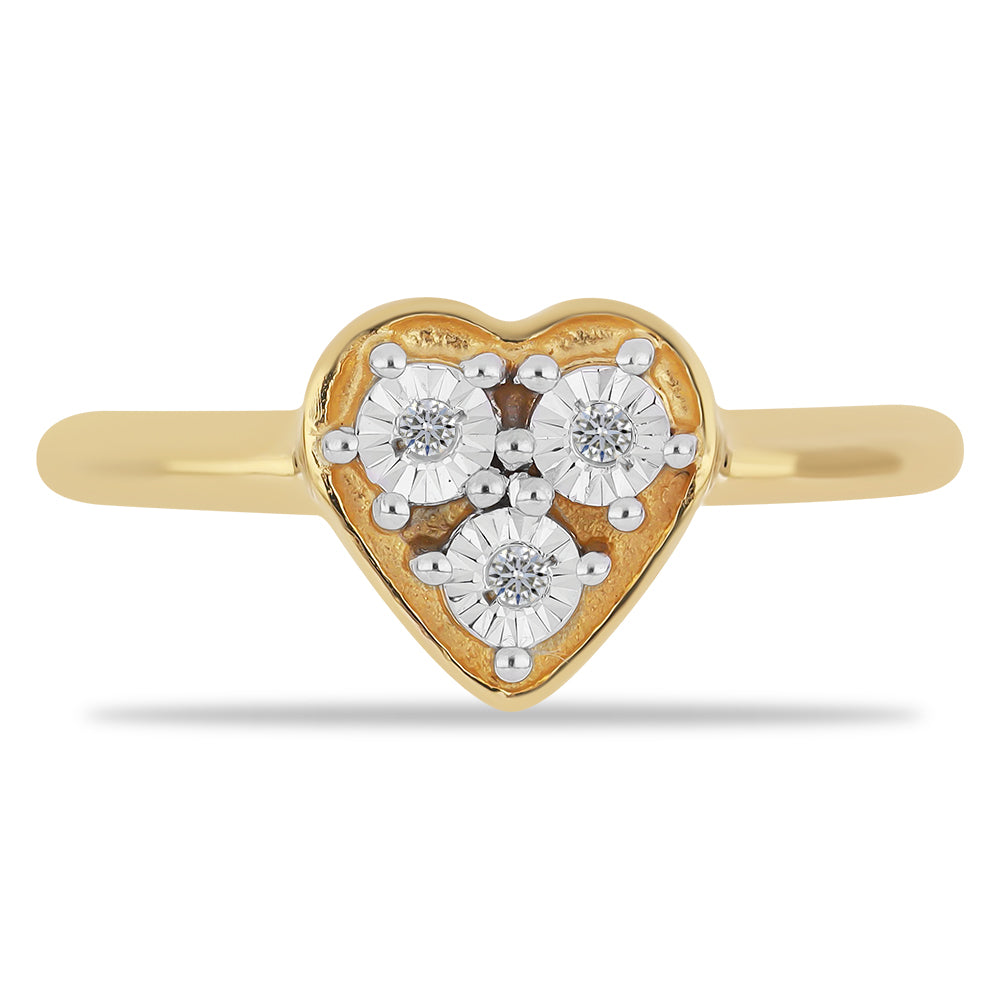 Inel din Argint 925 Placat cu Aur ( 2.13 grame ) cu Diamant Alb 0.02 Carate