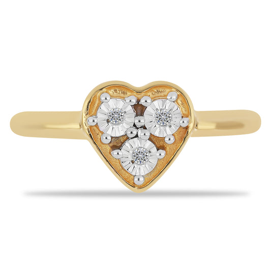Inel din Argint 925 Placat cu Aur ( 2.13 grame ) cu Diamant Alb 0.02 Carate