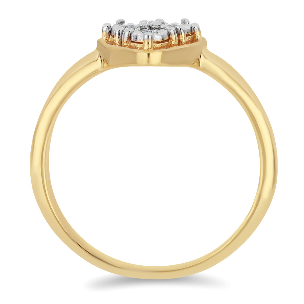 Inel din Argint 925 Placat cu Aur ( 2.13 grame ) cu Diamant Alb 0.02 Carate 2 