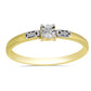Inel din Argint 925 Placat cu Aur ( 1.72 grame ) cu Diamant Alb 0.03 Carate