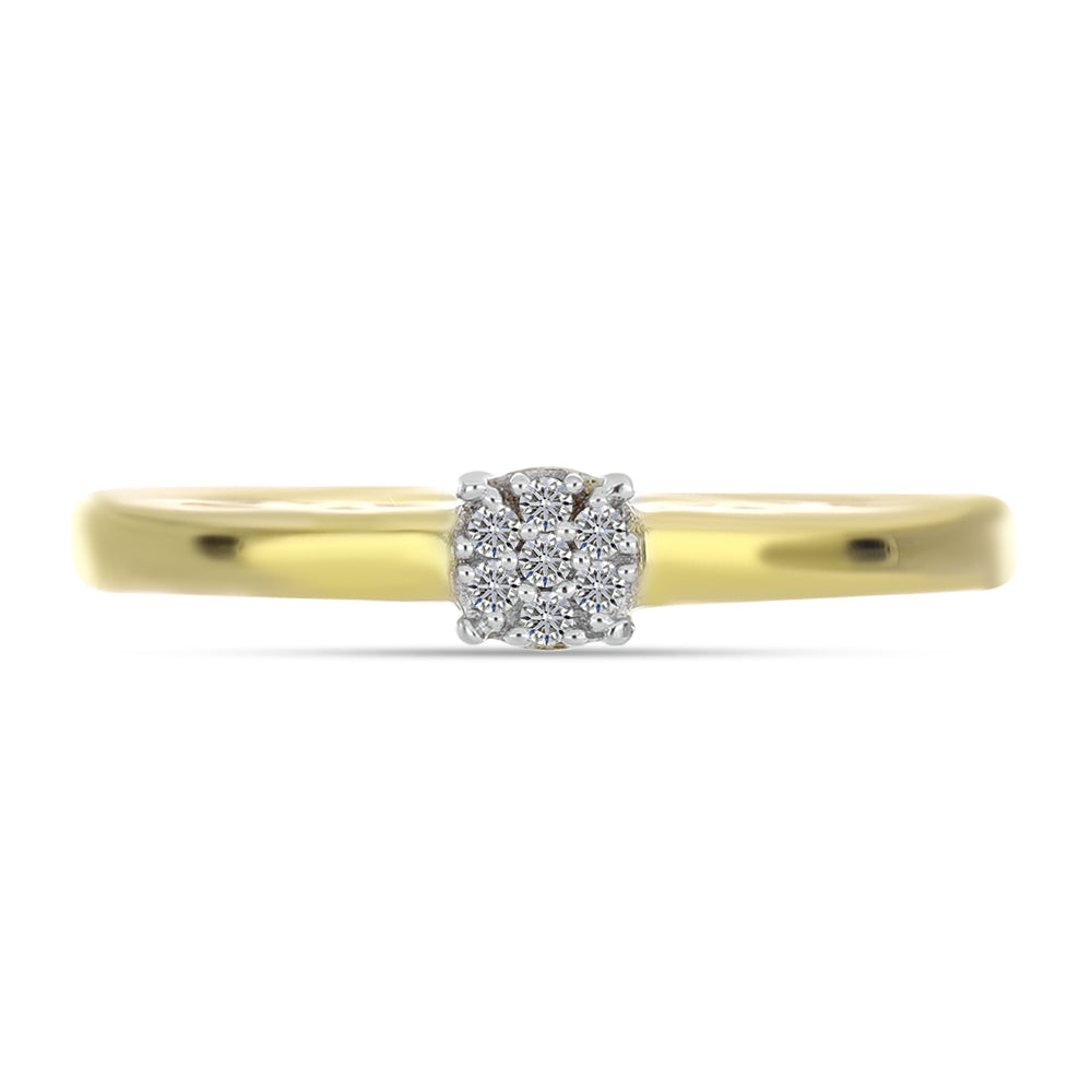 Inel din Argint 925 Placat cu Aur ( 2.26 grame ) cu Diamant Alb 0.06 Carate