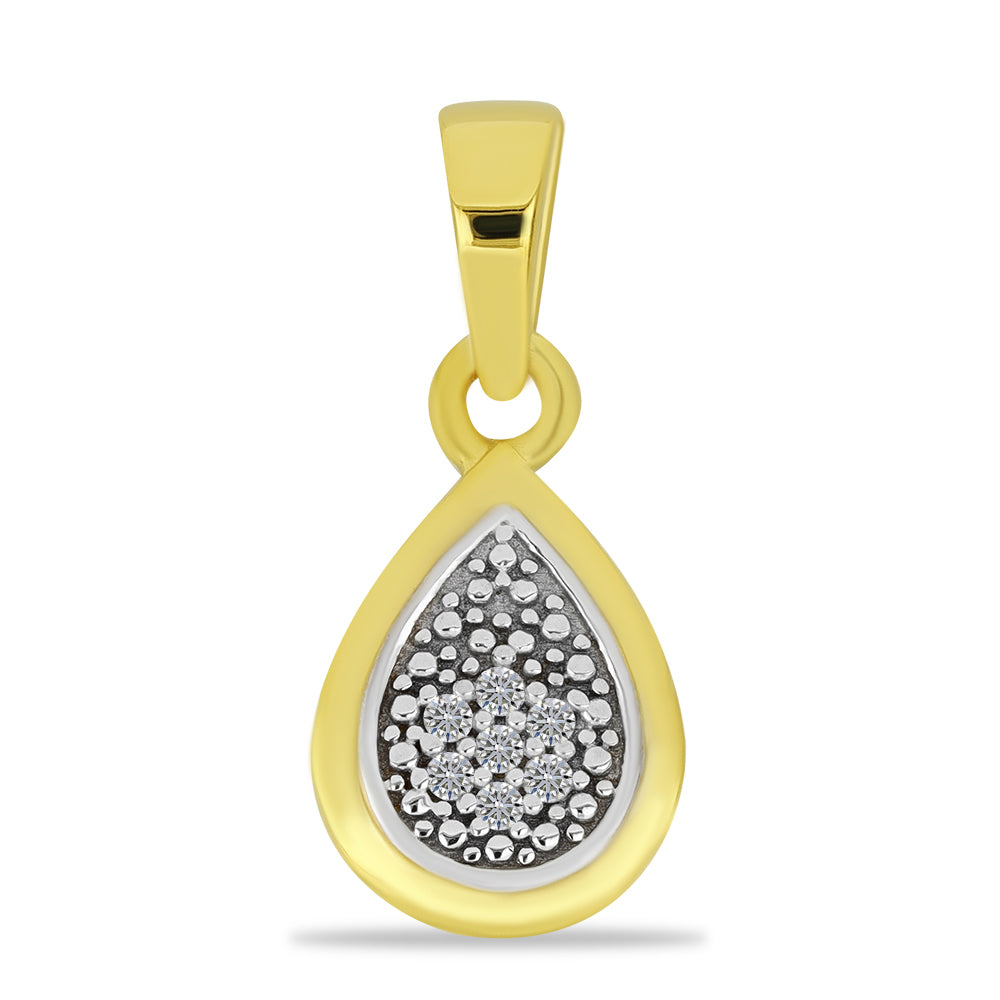 Set din Argint 925 Placat cu Aur ( 5.16 grame ) cu Diamant Alb 0.11 Carate 1 