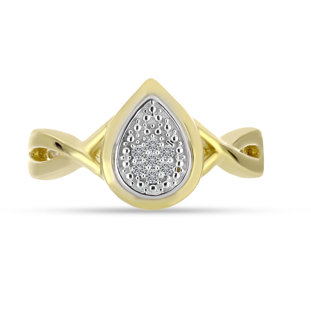 Set din Argint 925 Placat cu Aur ( 5.16 grame ) cu Diamant Alb 0.11 Carate