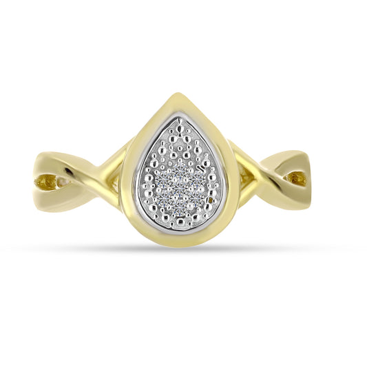 Set din Argint 925 Placat cu Aur ( 5.16 grame ) cu Diamant Alb 0.11 Carate