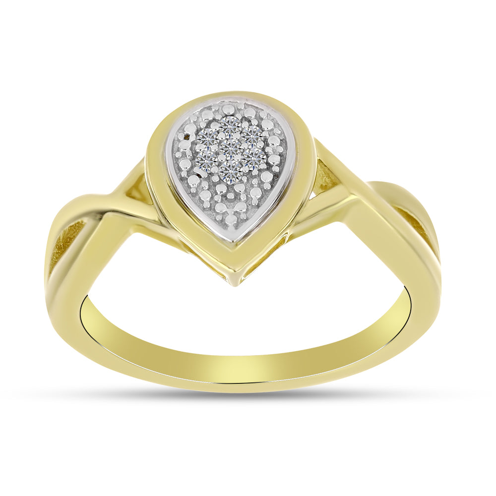 Set din Argint 925 Placat cu Aur ( 5.16 grame ) cu Diamant Alb 0.11 Carate 5 
