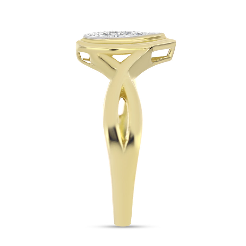 Set din Argint 925 Placat cu Aur ( 5.16 grame ) cu Diamant Alb 0.11 Carate