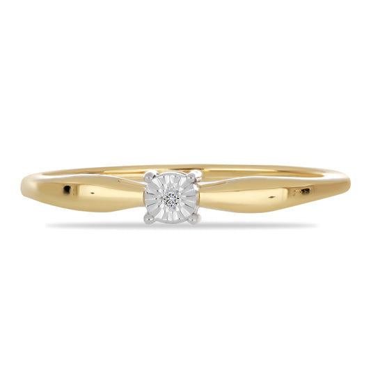 Inel din Argint 925 Placat cu Aur ( 2.34 grame ) cu Diamant Alb 0.01 Carate