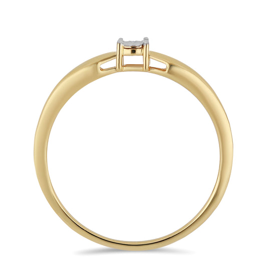 Inel din Argint 925 Placat cu Aur ( 2.34 grame ) cu Diamant Alb 0.01 Carate