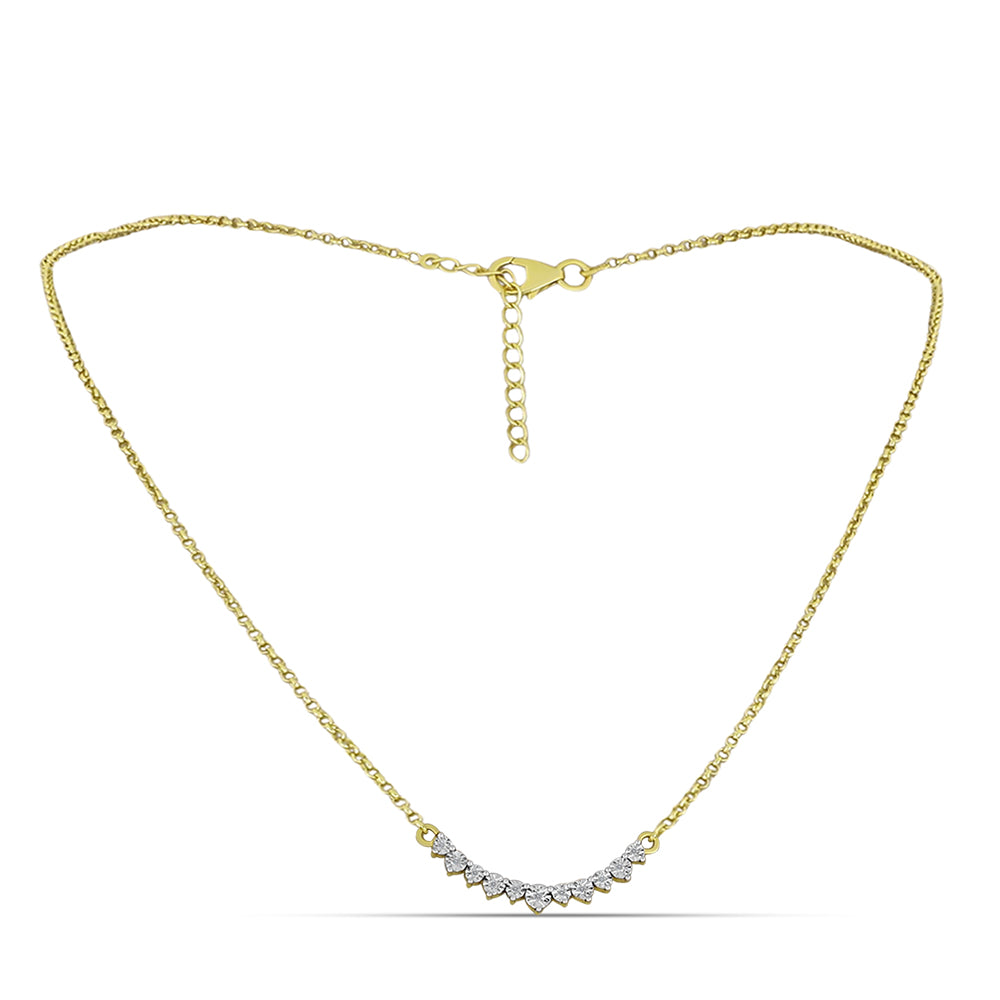 Colier din Argint 925 Placat cu Aur ( 5.26 grame ) cu Diamant Alb 0.08 Carate