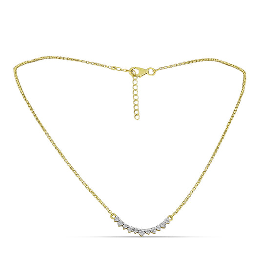 Colier din Argint 925 Placat cu Aur ( 5.26 grame ) cu Diamant Alb 0.08 Carate