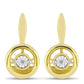 Cercei din Argint 925 Placat cu Aur ( 4.21 grame ) cu Diamant Alb 0.01 Carate