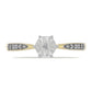 Inel din Argint 925 Placat cu Aur ( 1.8 grame ) cu Diamant Alb și Zircon Alb 0.03 Carate
