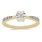 Inel din Argint 925 Placat cu Aur ( 1.8 grame ) cu Diamant Alb și Zircon Alb 0.03 Carate