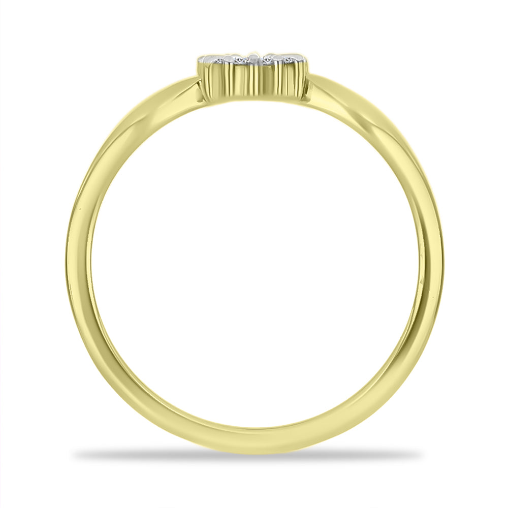 Inel din Argint 925 Placat cu Aur ( 1.92 grame ) cu Diamant Alb 0.09 Carate