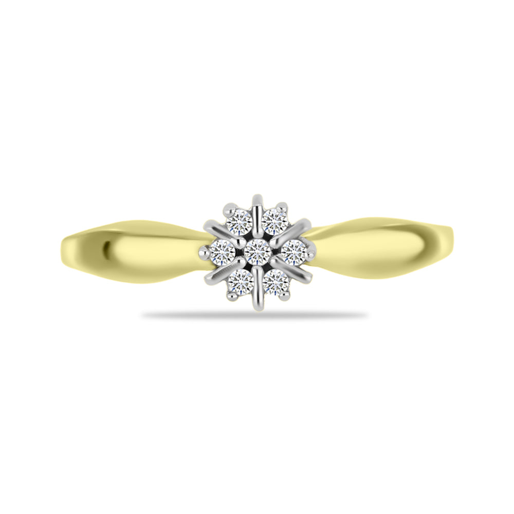 Inel din Argint 925 Placat cu Aur ( 2.14 grame ) cu Diamant Alb 0.09 Carate