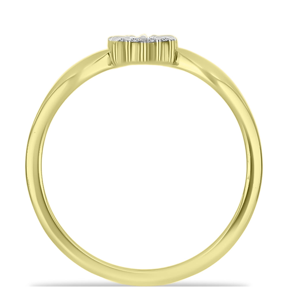 Inel din Argint 925 Placat cu Aur ( 2.14 grame ) cu Diamant Alb 0.09 Carate
