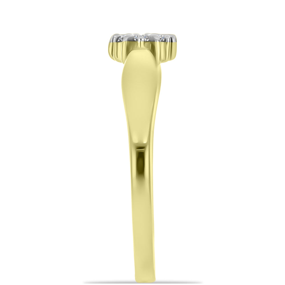 Inel din Argint 925 Placat cu Aur ( 2.14 grame ) cu Diamant Alb 0.09 Carate 8 