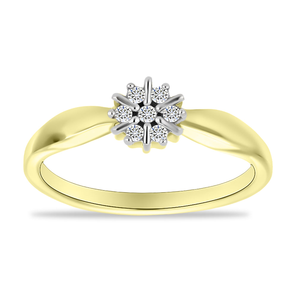 Inel din Argint 925 Placat cu Aur ( 2.12 grame ) cu Diamant Alb 0.09 Carate