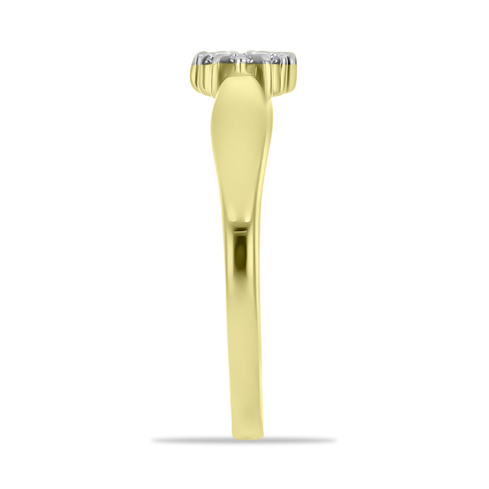 Inel din Argint 925 Placat cu Aur ( 2.12 grame ) cu Diamant Alb 0.09 Carate