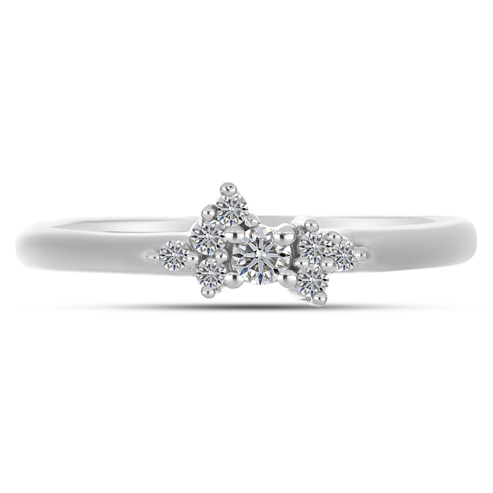 Inel din Argint 925 ( 1.8 grame ) cu Diamant Alb 0.13 Carate