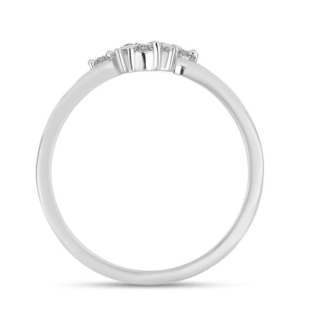 Inel din Argint 925 ( 1.8 grame ) cu Diamant Alb 0.13 Carate 2 