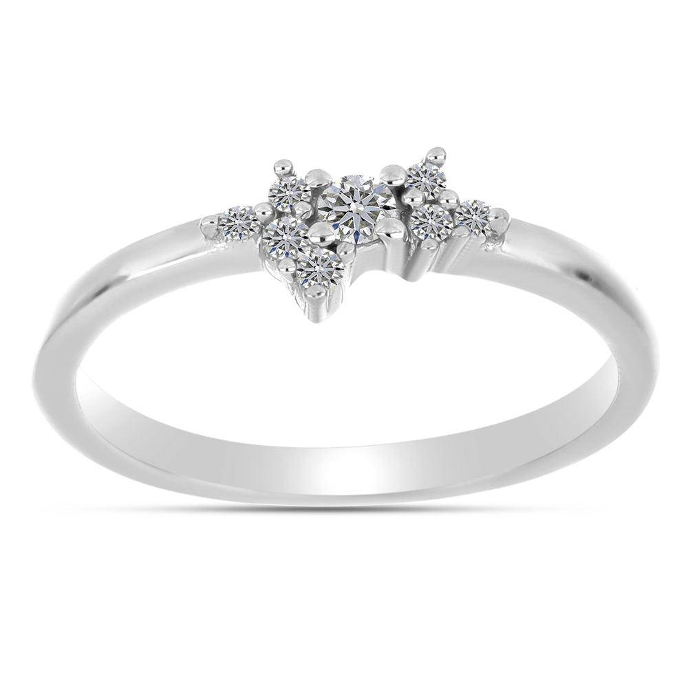 Inel din Argint 925 ( 1.8 grame ) cu Diamant Alb 0.13 Carate 3 