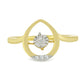 Inel din Argint 925 Placat cu Aur ( 2.77 grame ) cu Diamant Alb și Zircon Alb 0.05 Carate