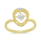 Inel din Argint 925 Placat cu Aur ( 2.77 grame ) cu Diamant Alb și Zircon Alb 0.05 Carate