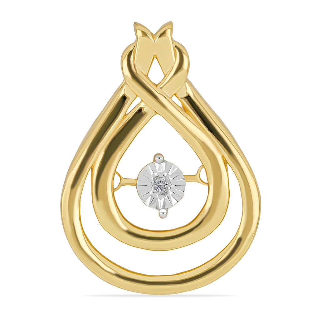 Pandantiv din Argint 925 Placat cu Aur ( 2.56 grame ) cu Diamant Alb 0.01 Carate