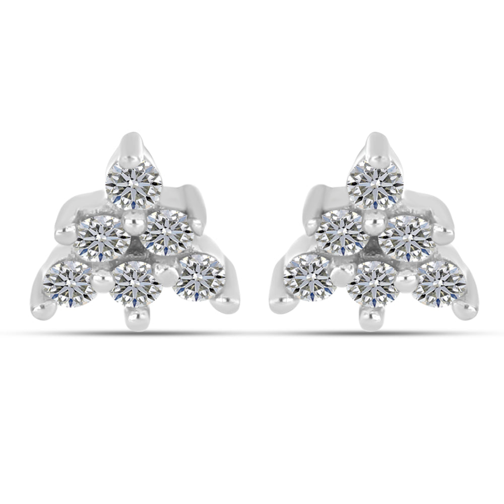 Cercei din Argint 925 ( 0.69 grame ) cu Diamant Alb 0.16 Carate