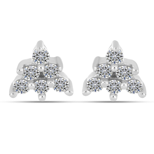 Cercei din Argint 925 ( 0.69 grame ) cu Diamant Alb 0.16 Carate