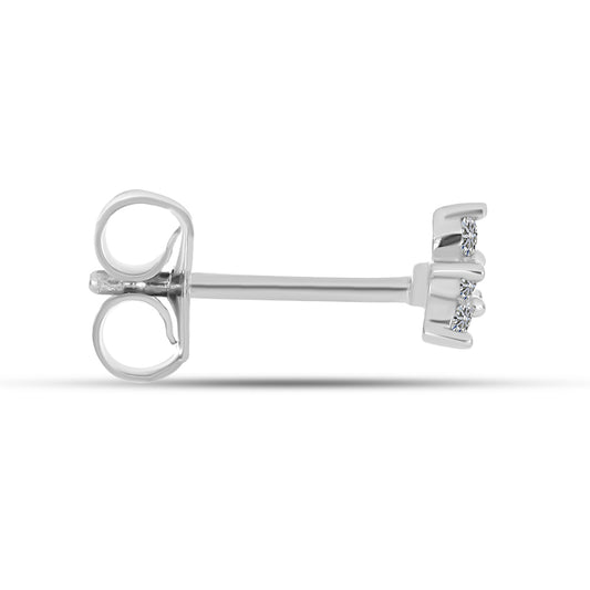 Cercei din Argint 925 ( 0.69 grame ) cu Diamant Alb 0.16 Carate