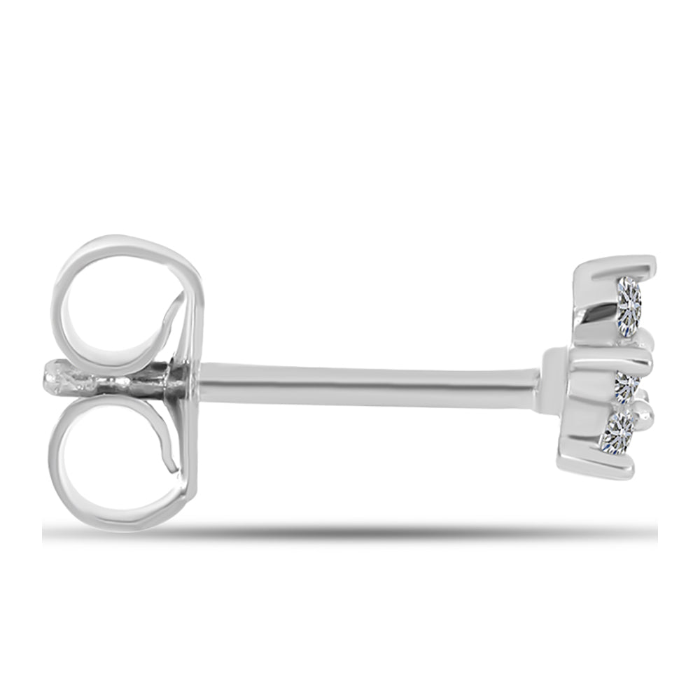 Cercei din Argint 925 ( 0.69 grame ) cu Diamant Alb 0.16 Carate