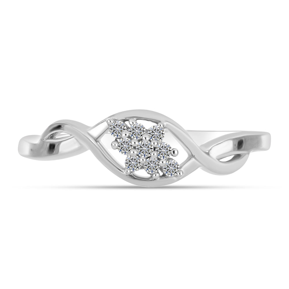 Inel din Argint 925 ( 1.8 grame ) cu Diamant Alb 0.12 Carate 1 