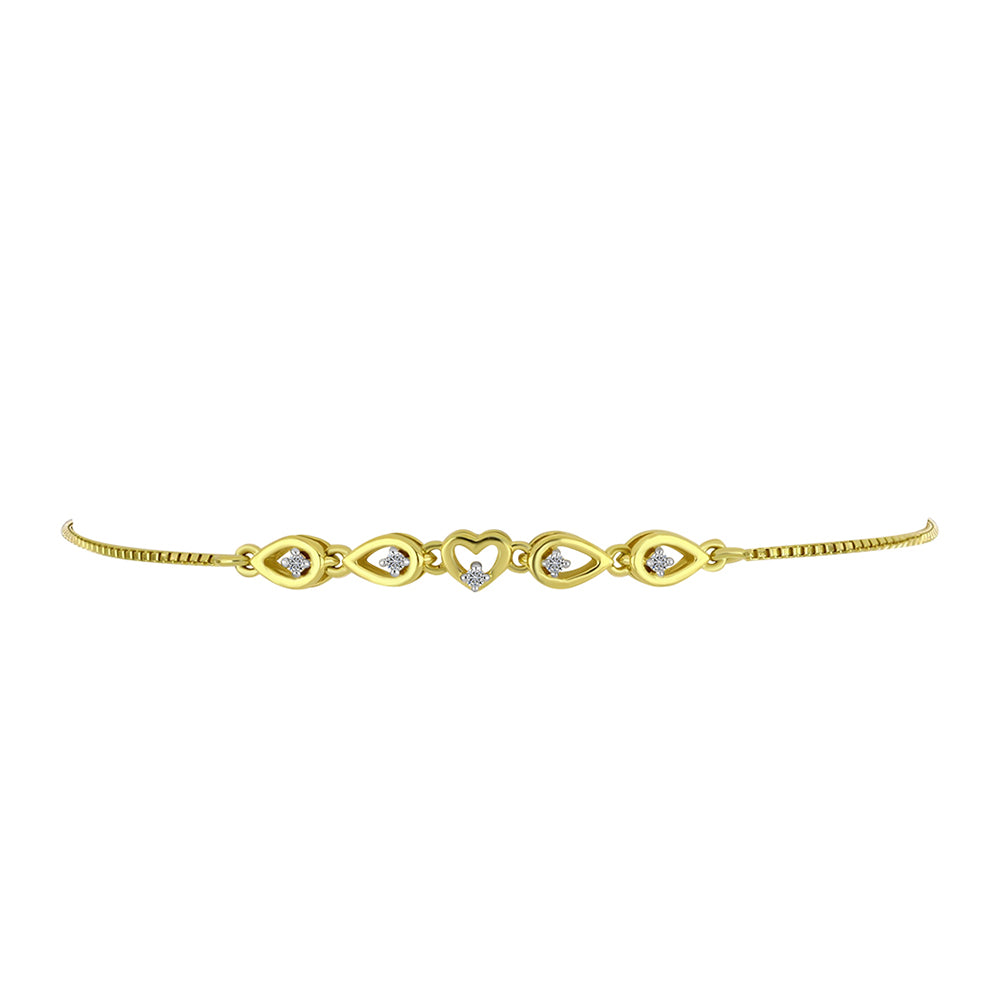 Brățară din Argint 925 Placat cu Aur ( 3.38 grame ) cu Diamant Alb 0.06 Carate 3 