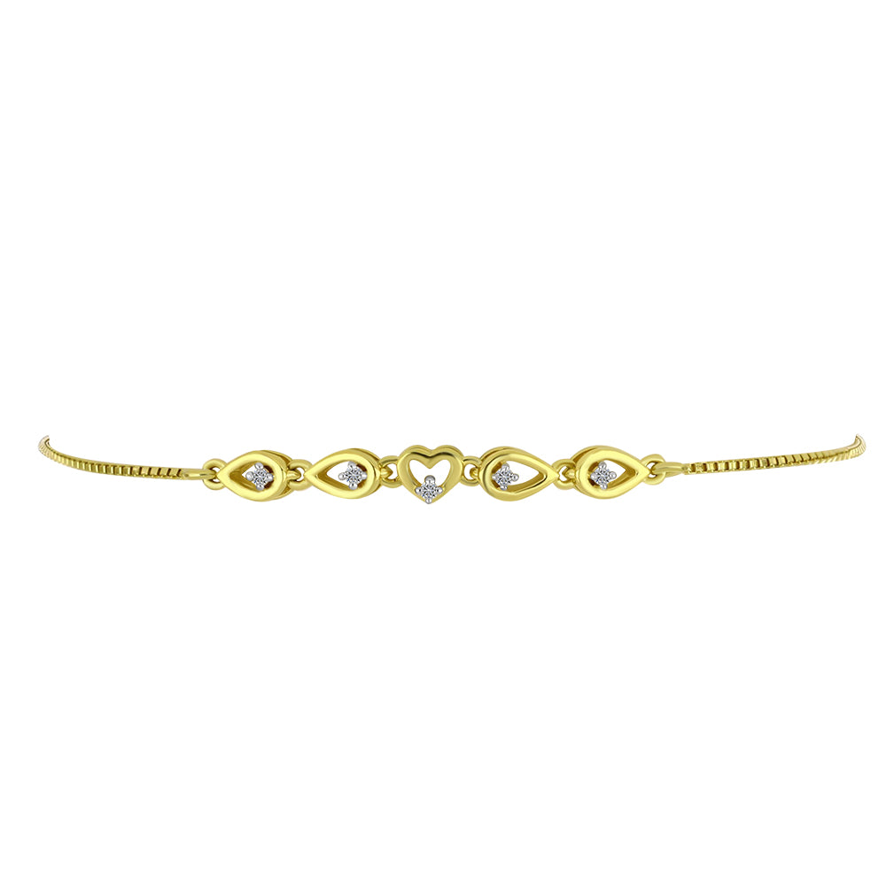 Brățară din Argint 925 Placat cu Aur ( 3.38 grame ) cu Diamant Alb 0.06 Carate