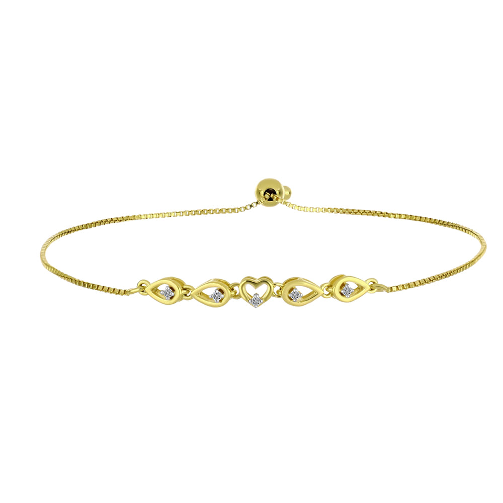 Brățară din Argint 925 Placat cu Aur ( 3.38 grame ) cu Diamant Alb 0.06 Carate 2 