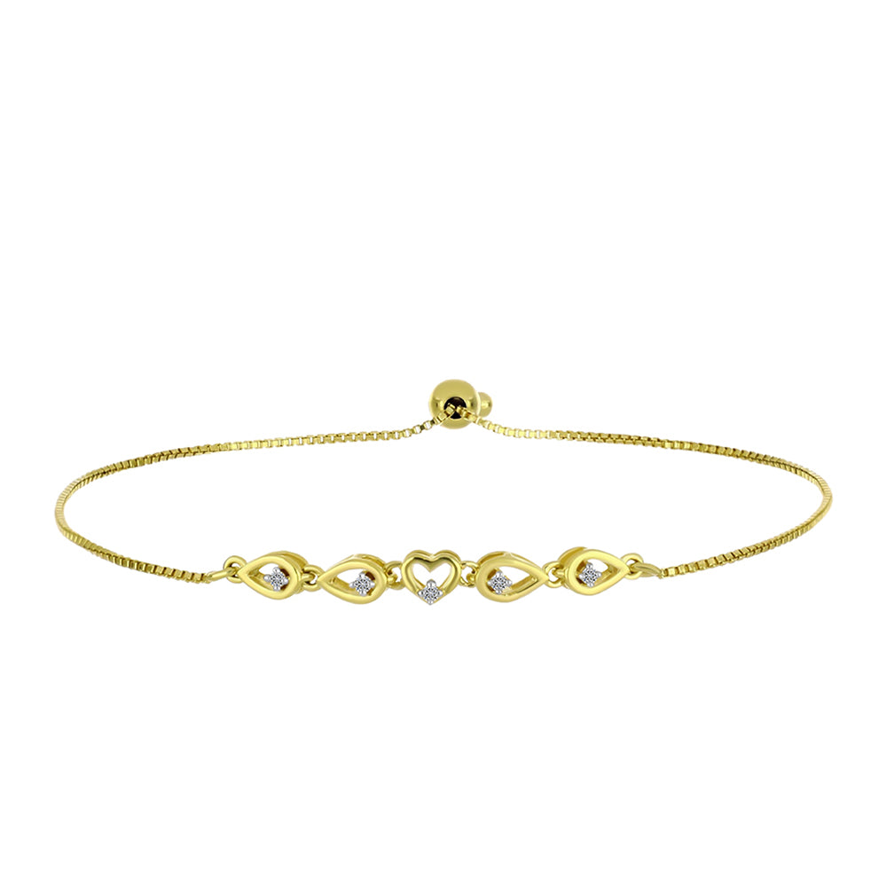 Brățară din Argint 925 Placat cu Aur ( 3.38 grame ) cu Diamant Alb 0.06 Carate 4 
