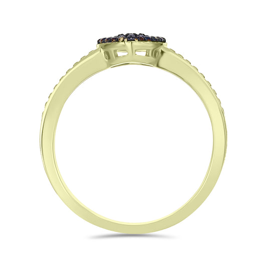 Inel din Argint 925 Placat cu Aur ( 2.46 grame ) cu Diamant Albastru 0.01 Carate