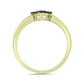 Inel din Argint 925 Placat cu Aur ( 2.46 grame ) cu Diamant Albastru 0.01 Carate