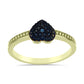 Inel din Argint 925 Placat cu Aur ( 2.46 grame ) cu Diamant Albastru 0.01 Carate
