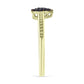 Inel din Argint 925 Placat cu Aur ( 2.46 grame ) cu Diamant Albastru 0.01 Carate