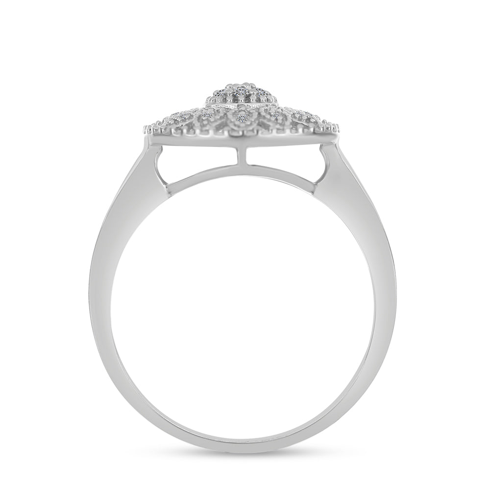 Inel din Argint 925 ( 3.67 grame ) cu Diamant Alb 0.13 Carate