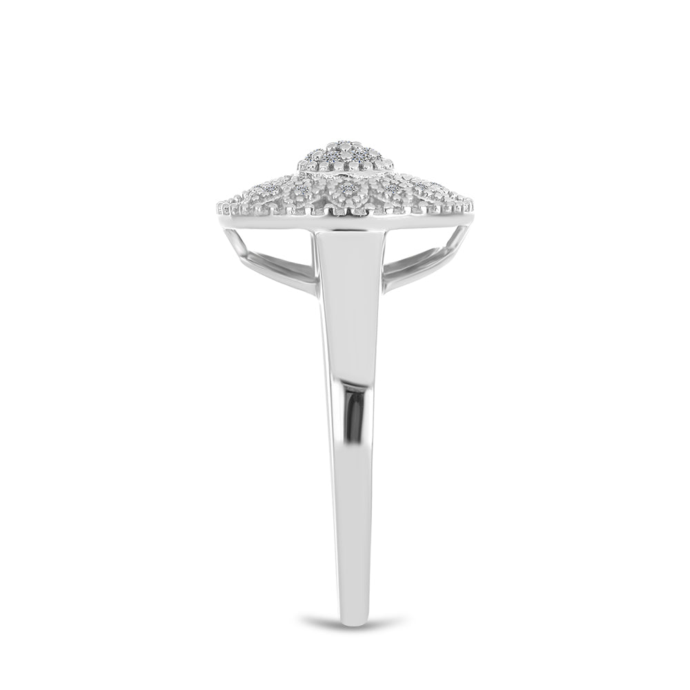 Inel din Argint 925 ( 3.67 grame ) cu Diamant Alb 0.13 Carate 4 
