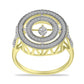 Inel din Argint 925 Placat cu Aur ( 4.5 grame ) cu Diamant Alb și Zircon Alb 1.05 Carate